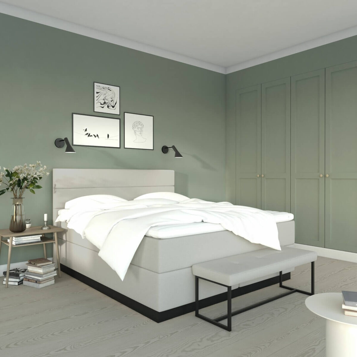 EHOB_Premium_Continental_Classic_180x200_Baltimore_Sand_Sokkel_EgSort_BoldLine_180x120_Quilt-Top-Svane_Null_Skammel.jpg GARANT sokkel - Billede 1